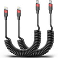 Cable Lightning a USB C en espiral, paquete de 2 cables USB tipo C...