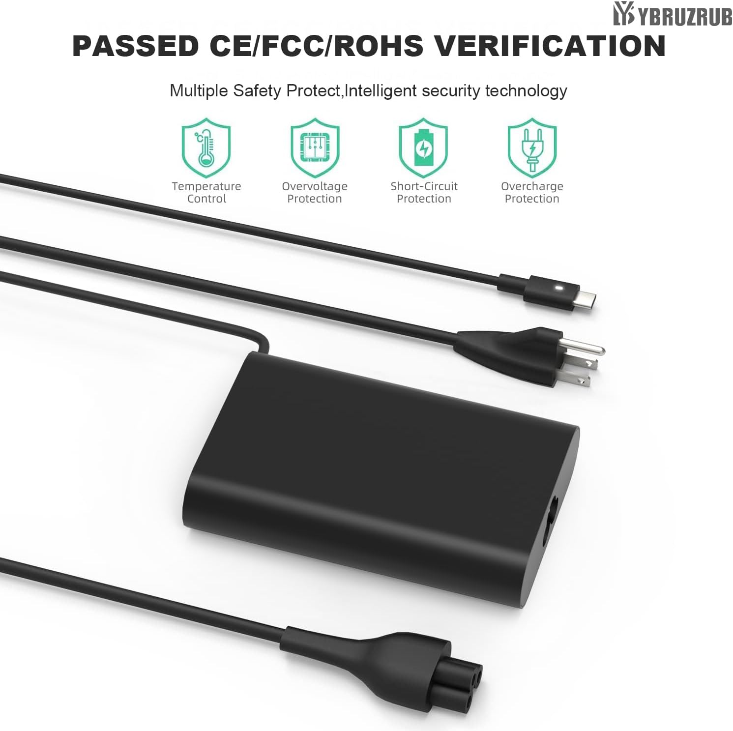 YBRUZRUB Cargador de portátil USB-C Tipo C de 65w 45w Compatible co...
