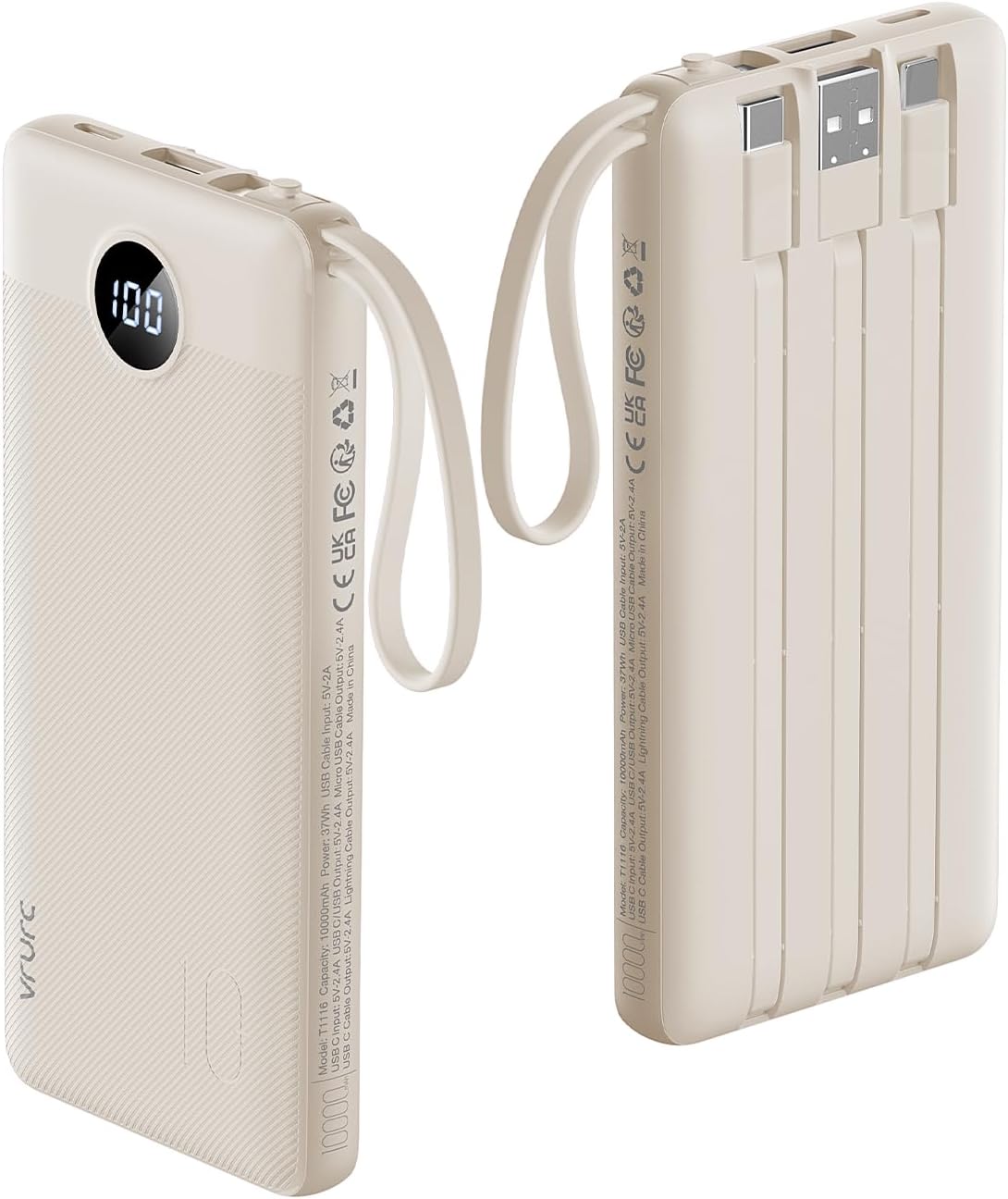 VRURC Cargador Portátil Banco de Energía, Paquete de Batería de 100...