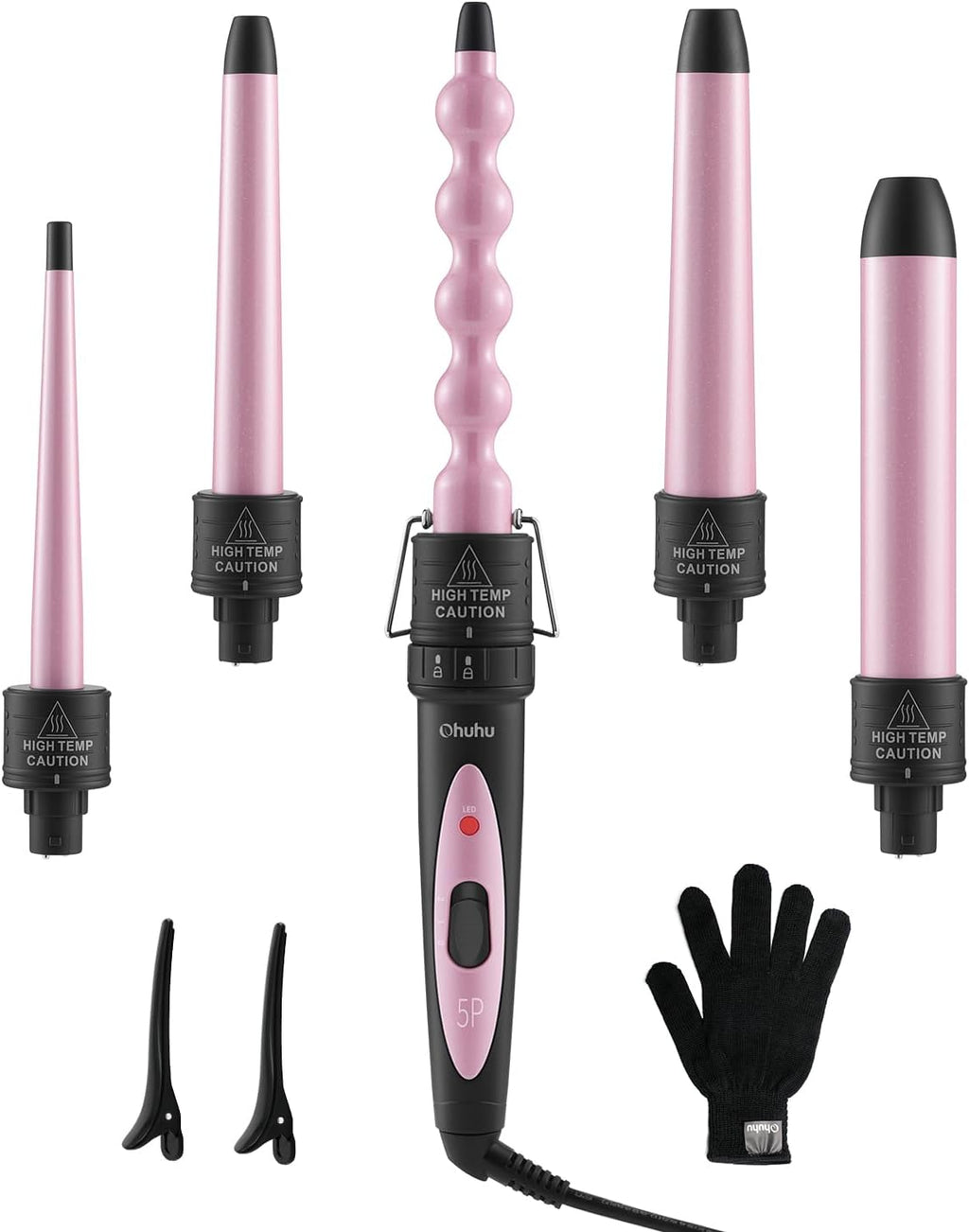 Set de rizadores 5 en 1: Vaina de rizador de cabello Ohuhu 5 piezas...