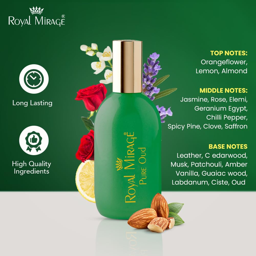 Royal Mirage Pure Oud Eau de Cologne - Spray de Fragancia Premium d...