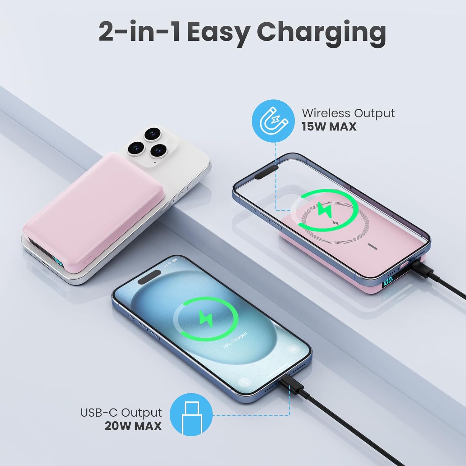 Cargador portátil magnético de 10800mAh para paquete de batería Mag...