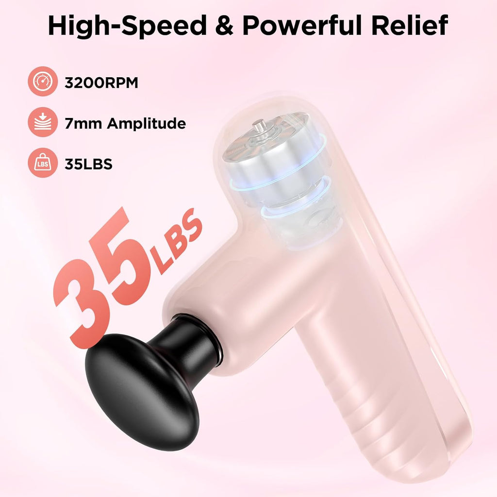 PENJOY Mini pistola de masaje, potente masajeador muscular de mano...