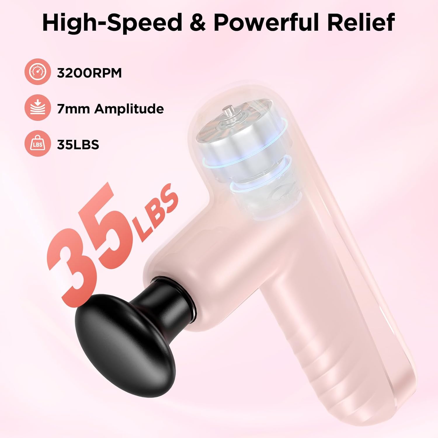 PENJOY Mini pistola de masaje, potente masajeador muscular de mano...