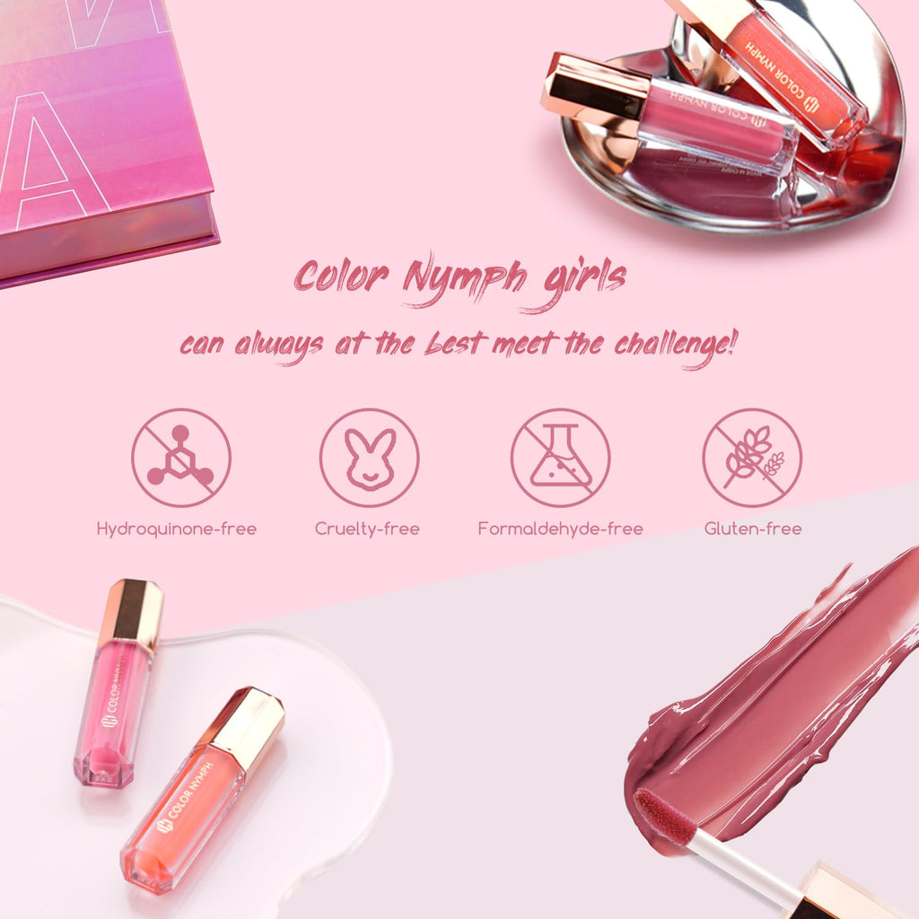 Color Nymph Colección de 16 piezas de brillo labial, brillo labial...