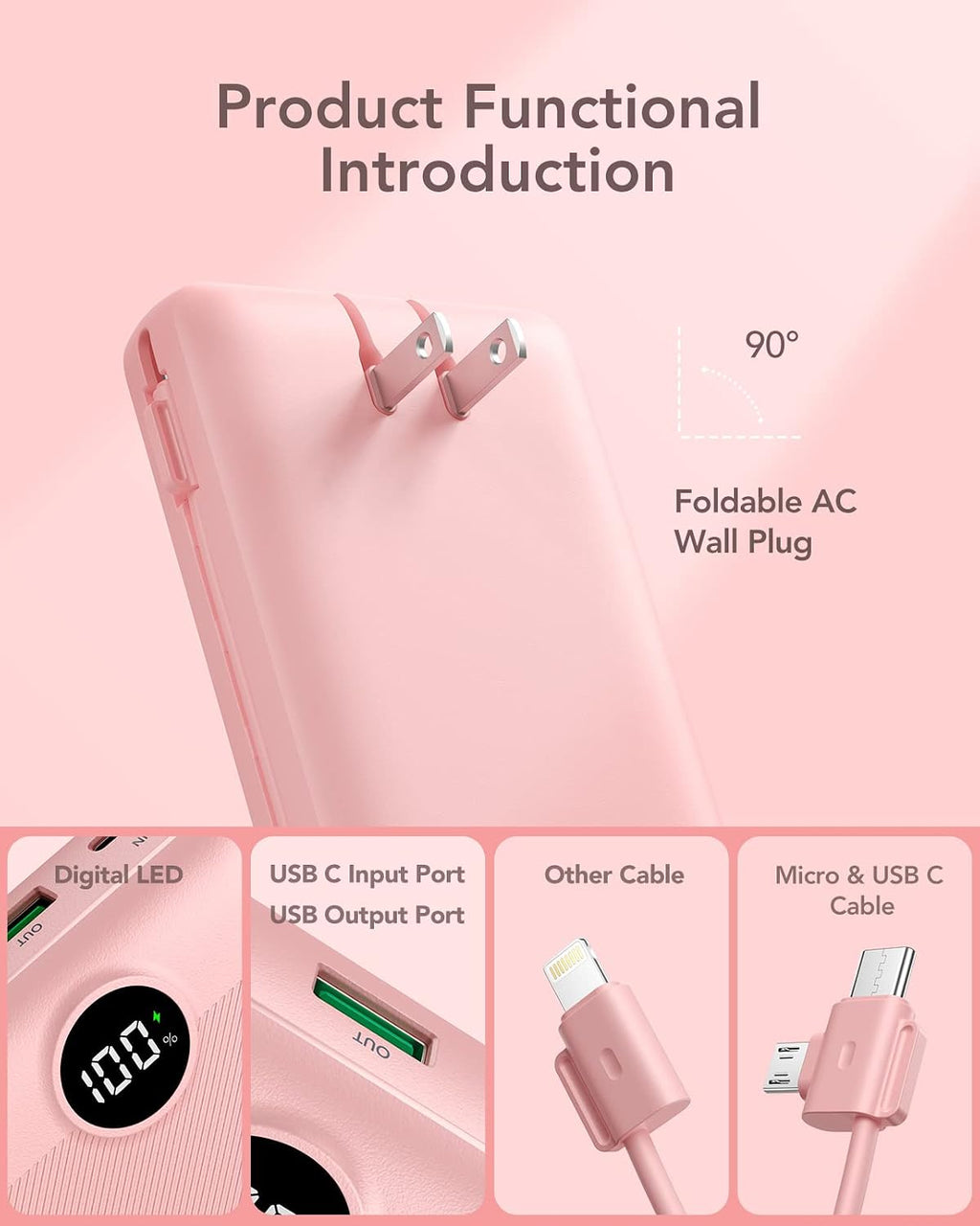 VRURC - Cargador portátil de 20000 mAh, banco de energía de carga r...