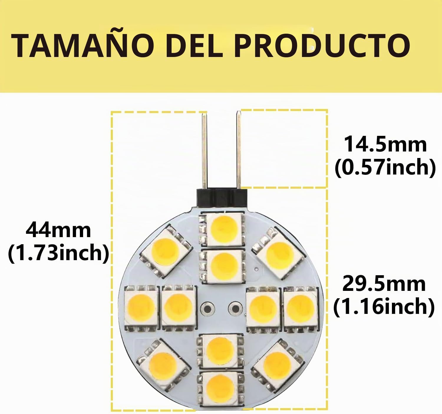 YM E-Bright G4 blanco cálido redondo 5050 12SMD Marine RV Reading C...