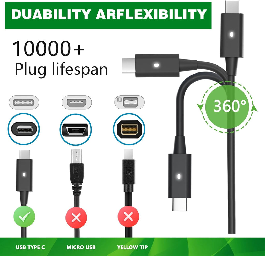 Cargador de laptop USB C de 130W compatible con computadora Dell XP...