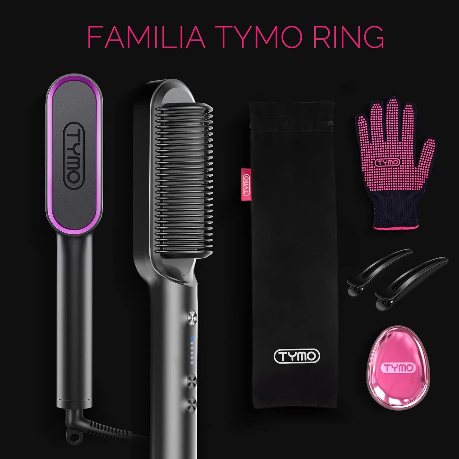 Cepillo Alisador de Pelo, cepillo alisador de pelo con anillo TYMO,...