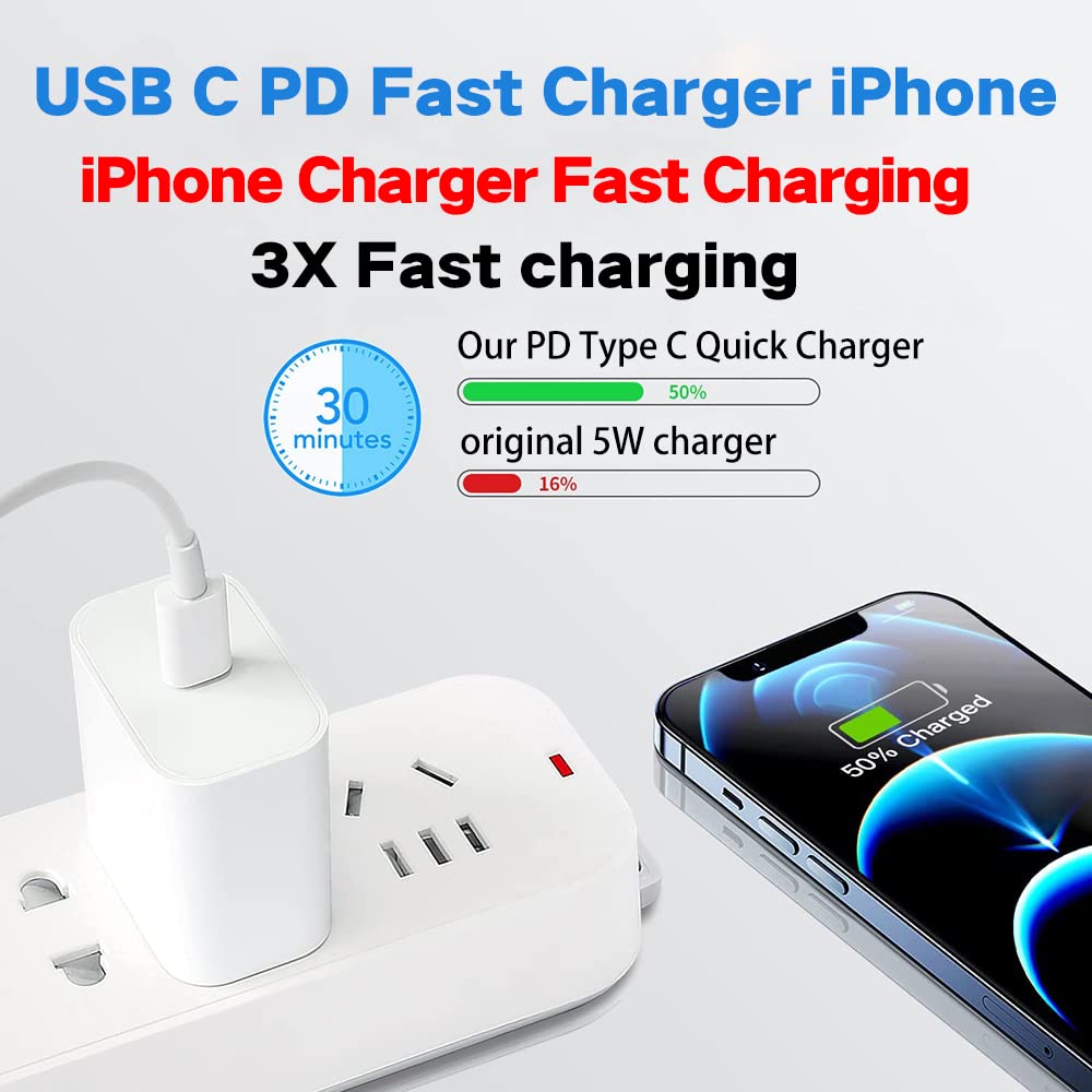 【Certificado Apple MFi】Cargador de iPhone de carga rápida, paquete...