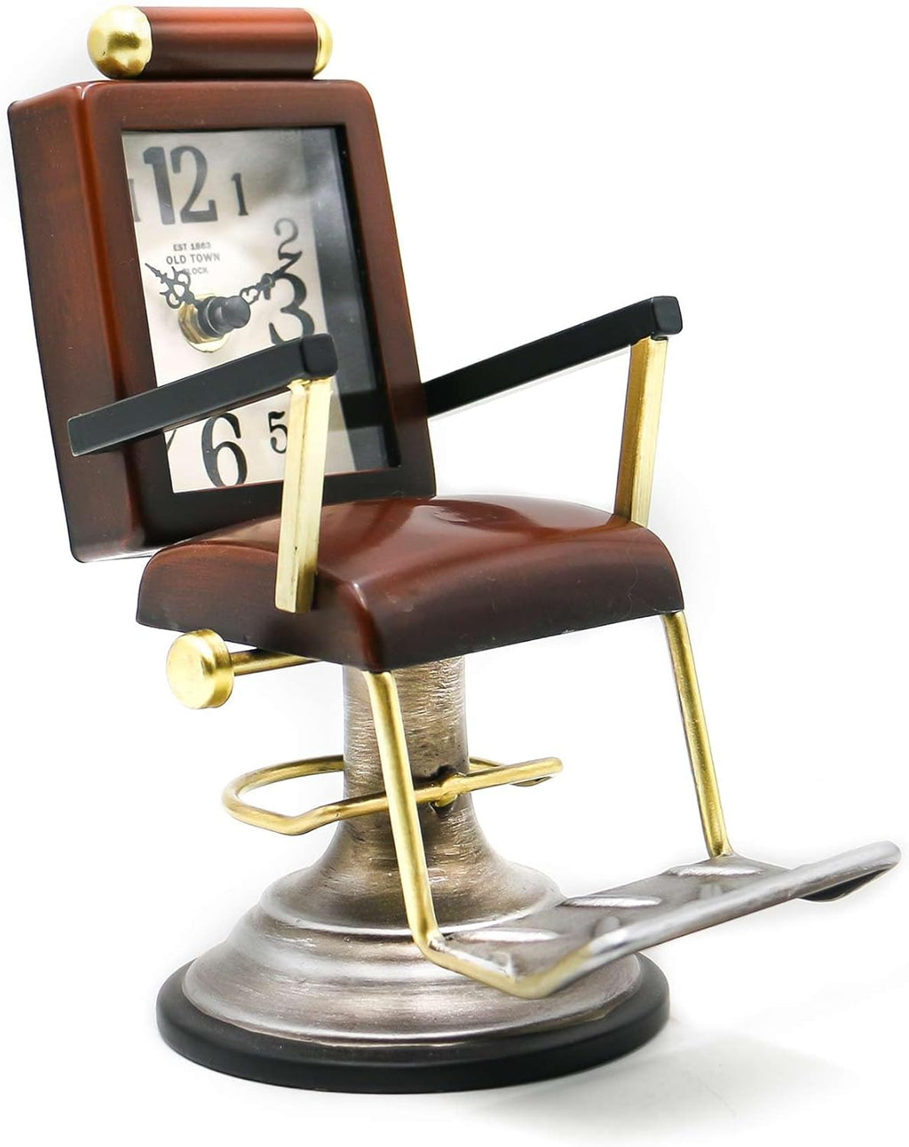Reloj de escritorio YOUKI de bronce para barbero, reloj para peluqu...