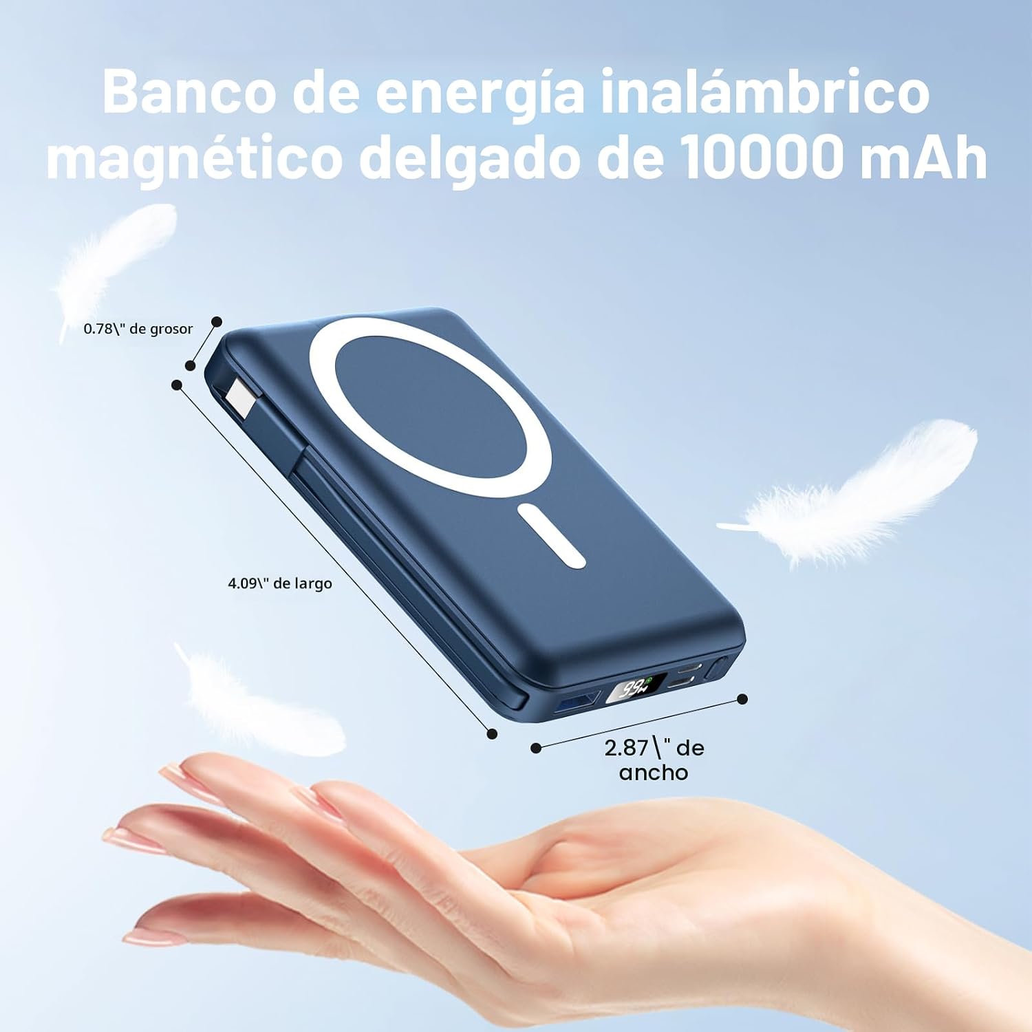 Vexnara para banco de energía Magsafe, banco de energía magnético d...