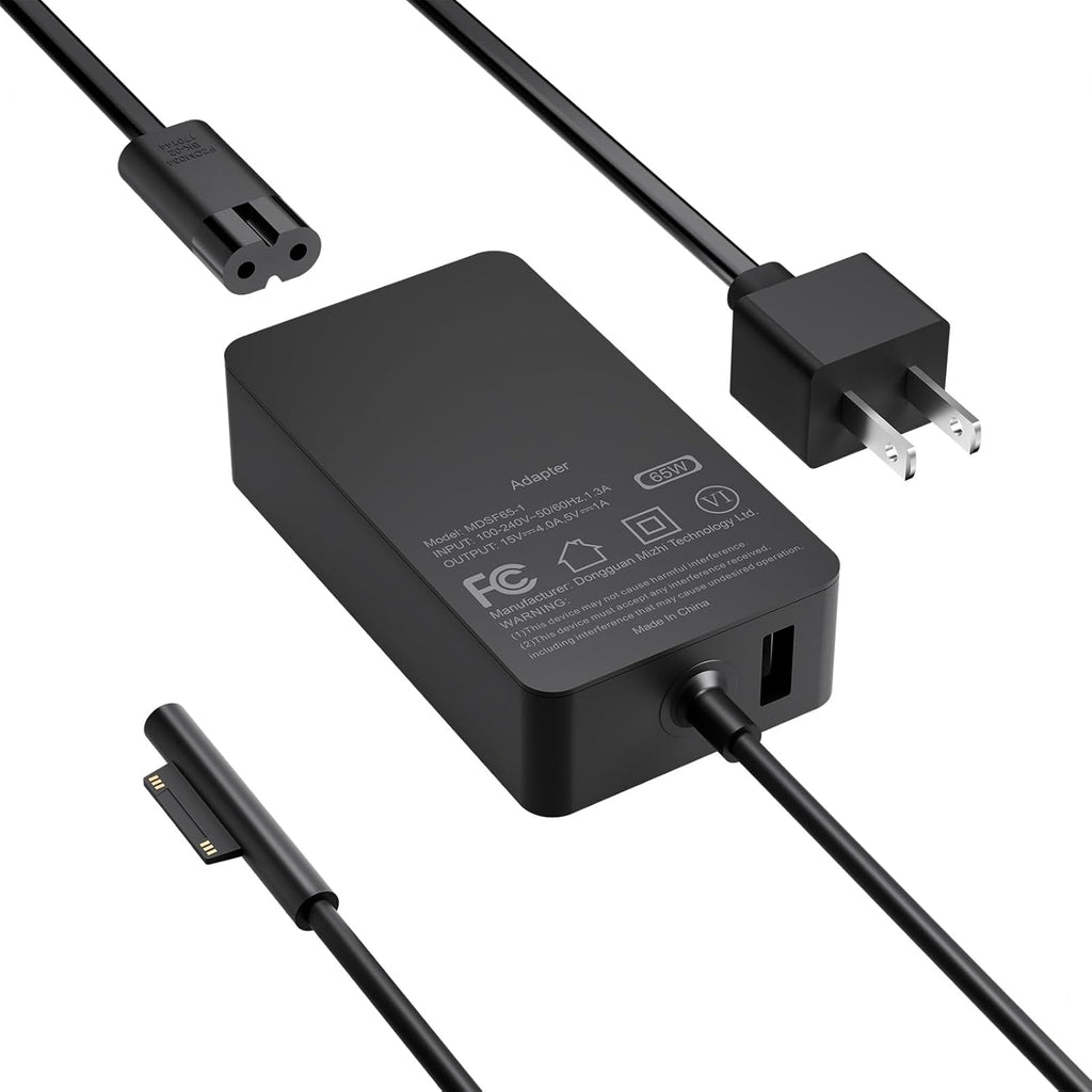 Cargador de 65 W compatible con Microsoft Surface Pro 11, 10, 9, 8,...