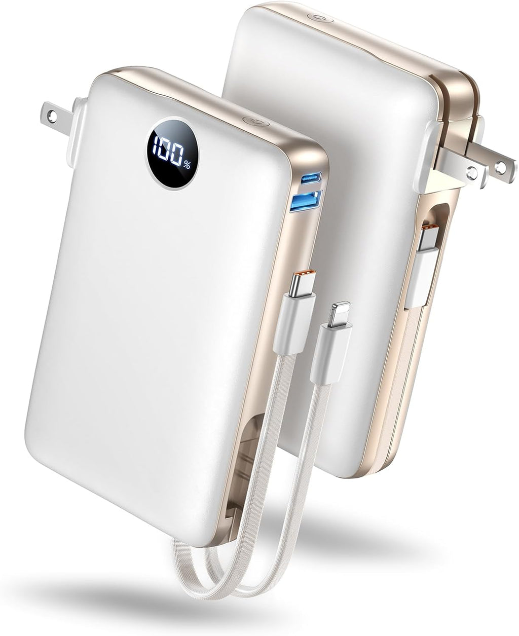 Cargador portátil de 50000 mAh con cables integrados y enchufe de p...