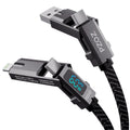 pzoz Cable de carga rápida USB C 4 en 1 con pantalla LED, cargador...