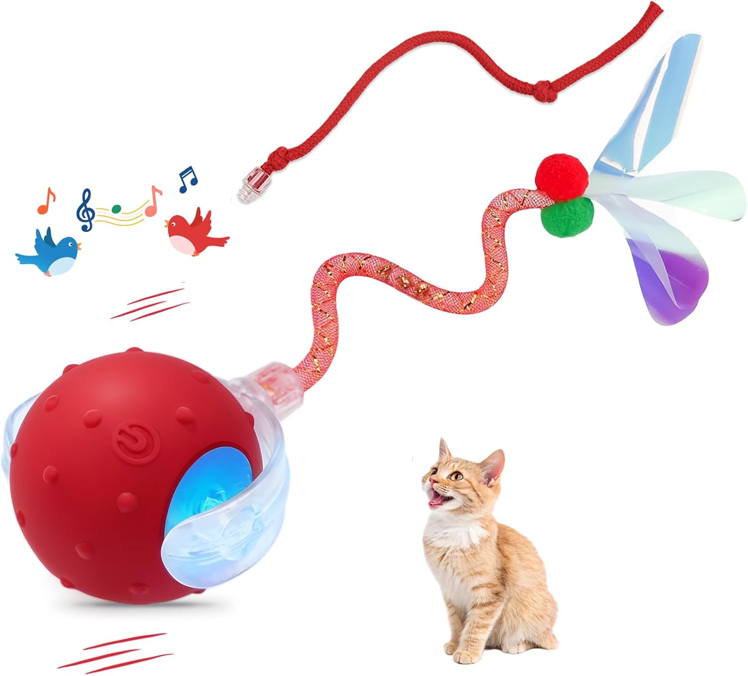 Juguete de Bola para Gatos Interactivo, Juguete Eléctrico Recargabl...