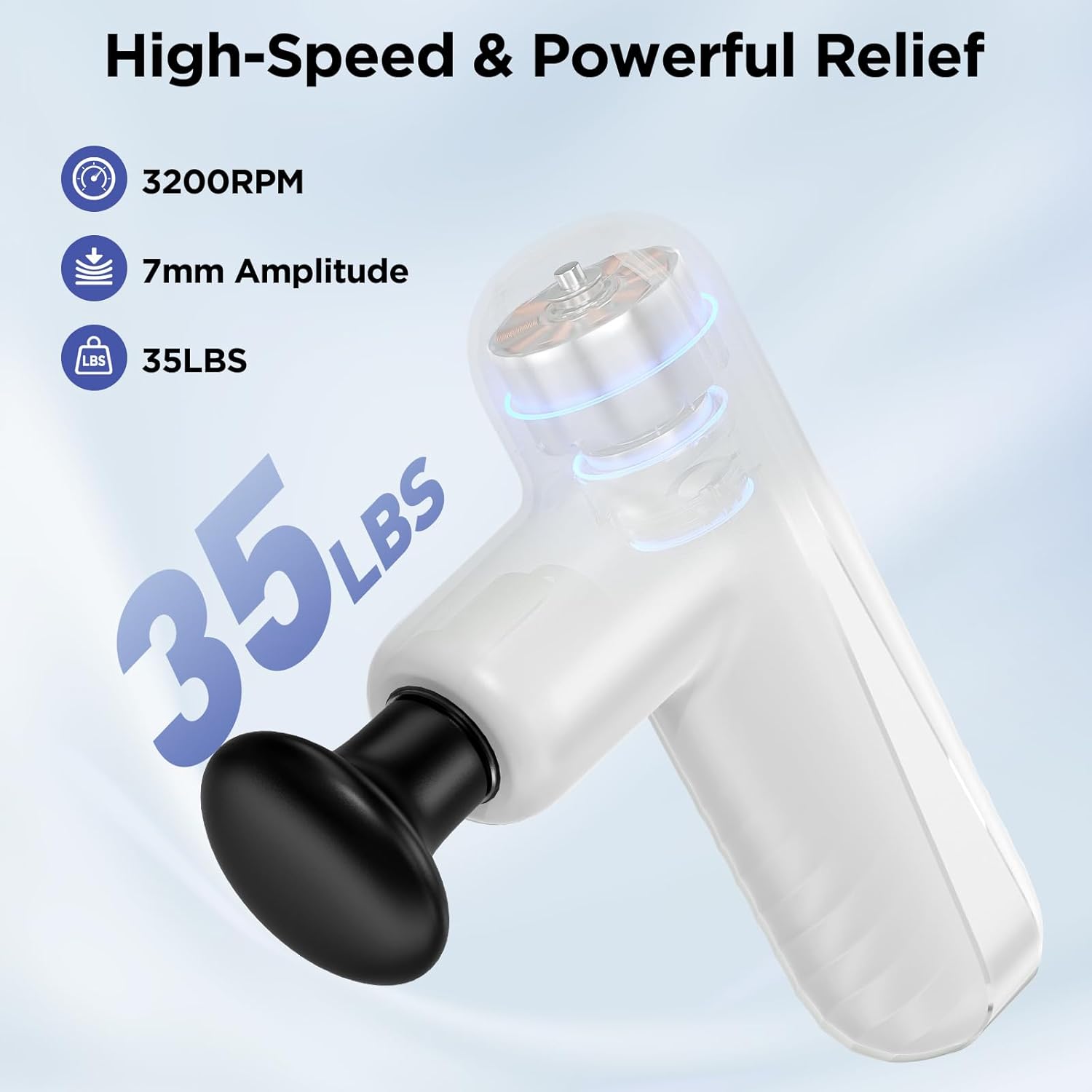 PENJOY Mini Pistola de Masaje, Potente Masajeador Muscular de Mano...