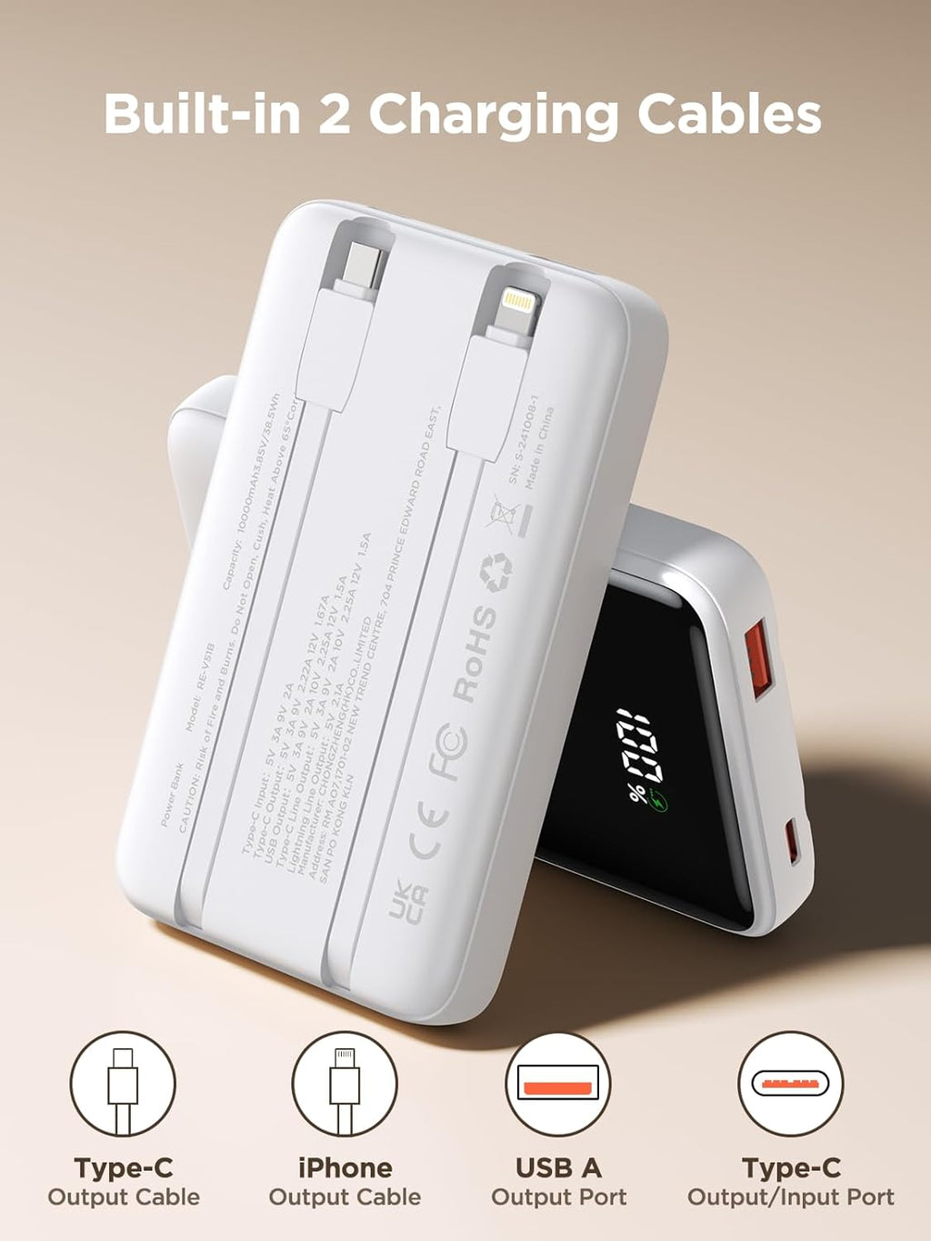 Aioneus Cargador portátil, cargador de batería de 10000 mAh, cargad...