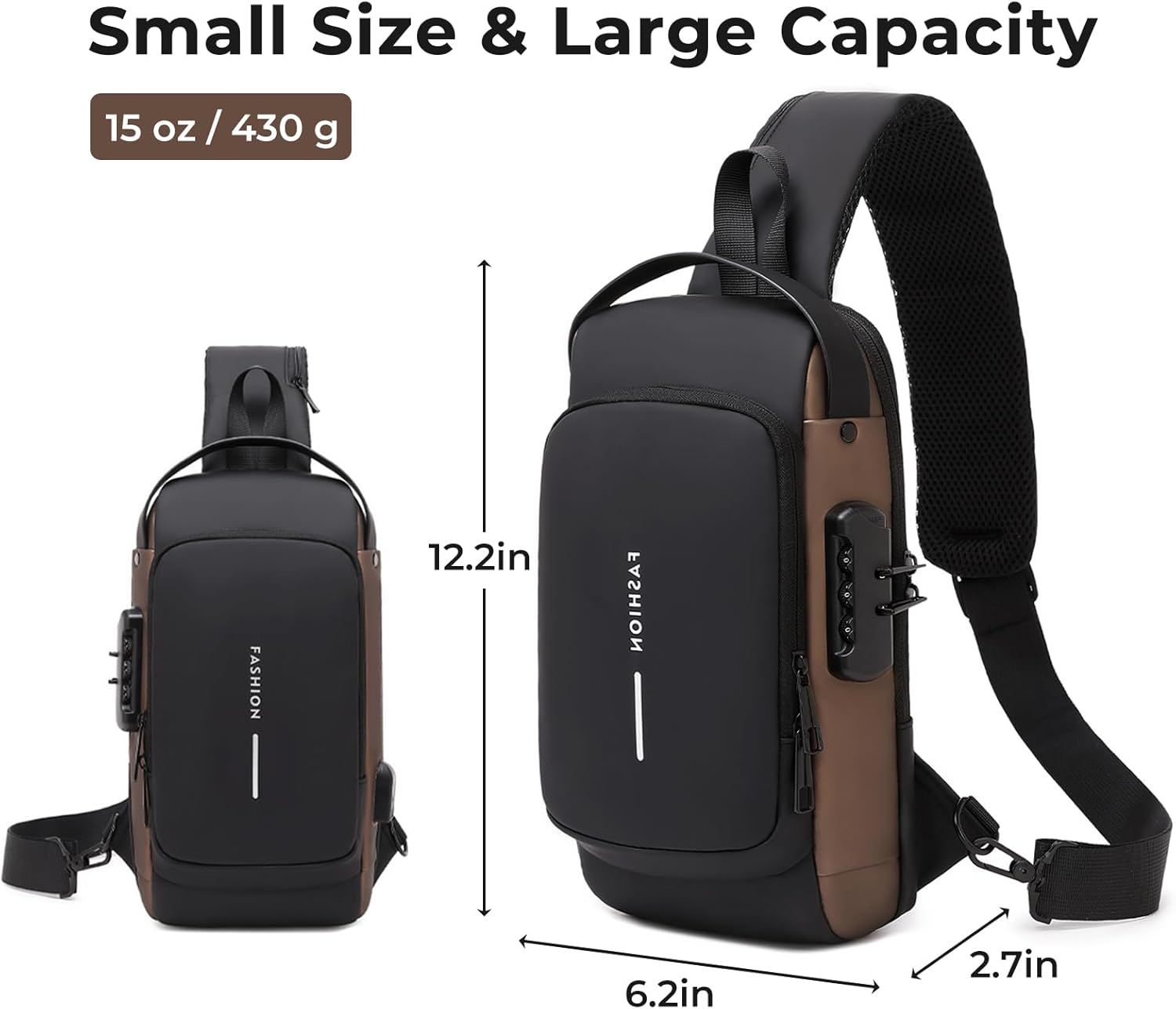 Rcrirth Bolsa de bandolera para hombres | Bolsa antirrobo para el p...