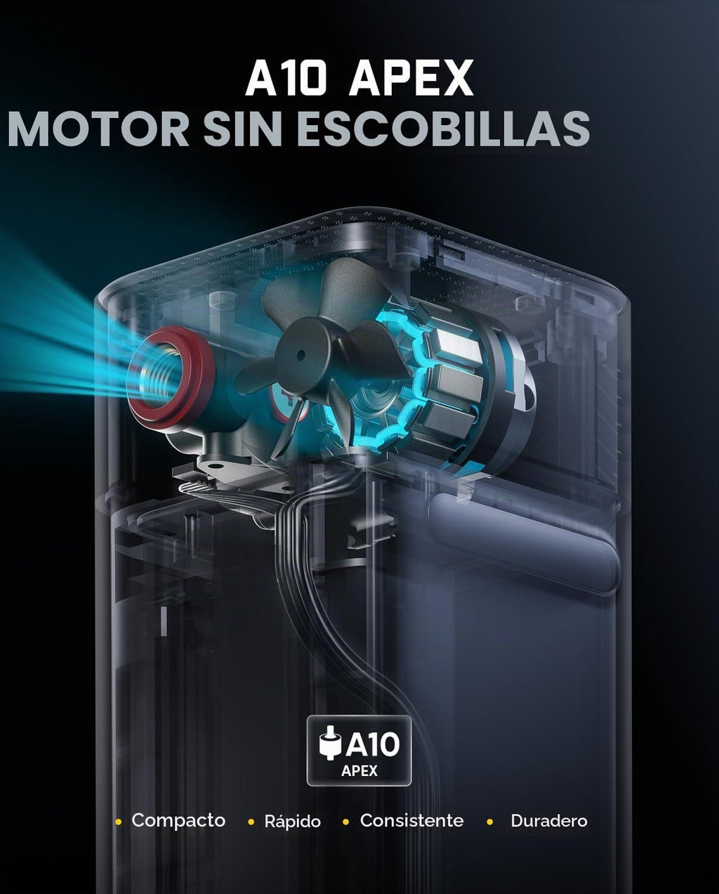 Arrancador auxiliar Fanttik Beyond 10 Apex 1800A con compresor de a...