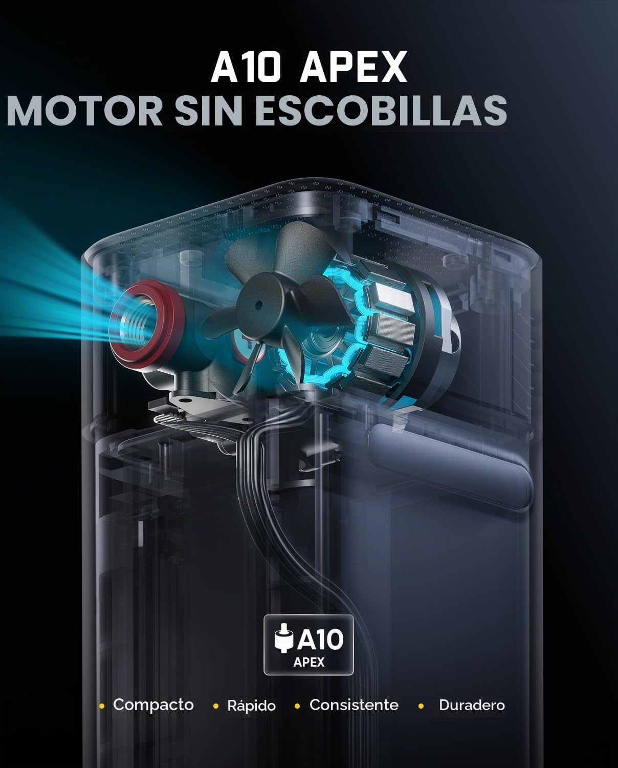 Arrancador auxiliar Fanttik Beyond 10 Apex 1800A con compresor de a...