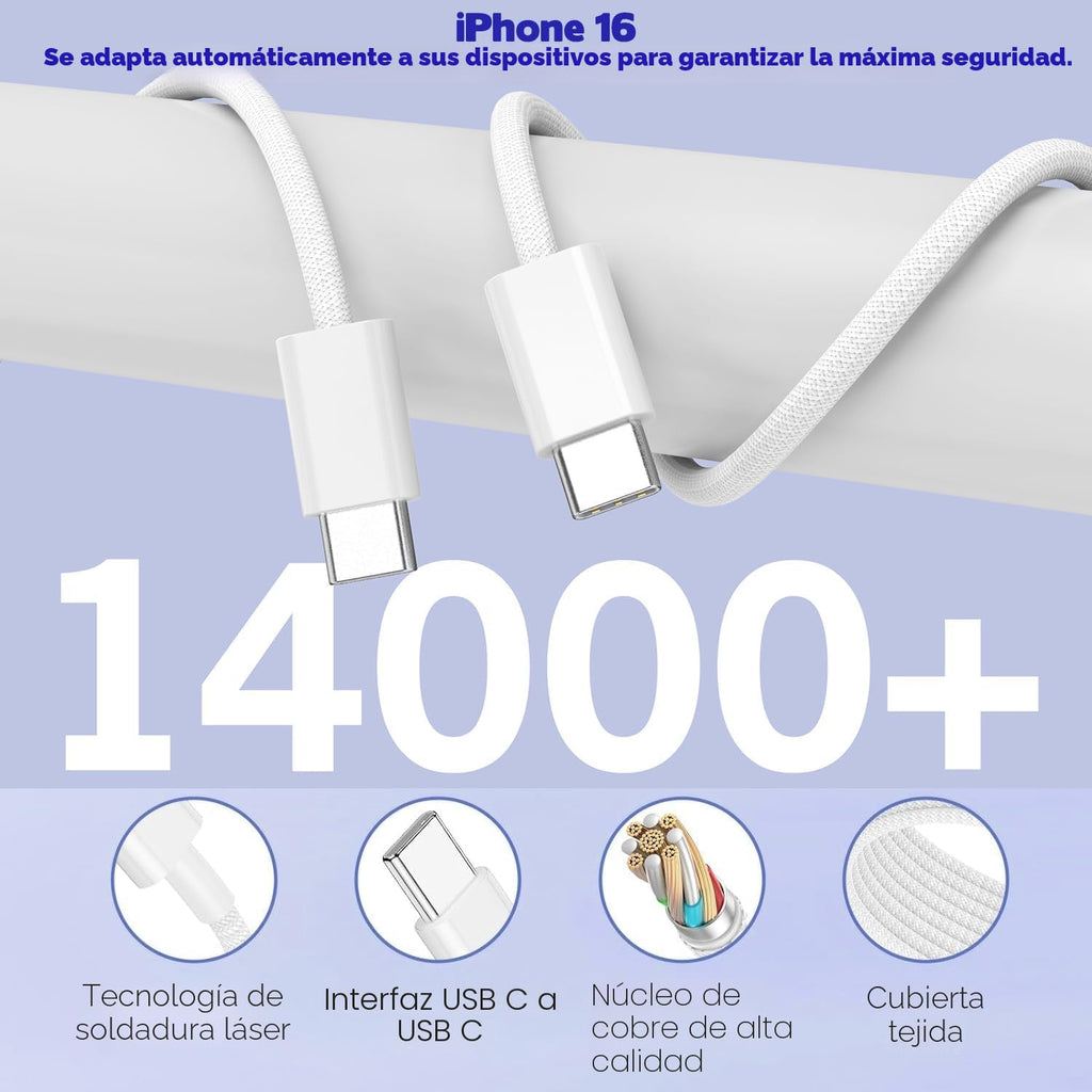 Bloque de carga rápida para iPhone 17\/16, paquete de 2 bloques de...