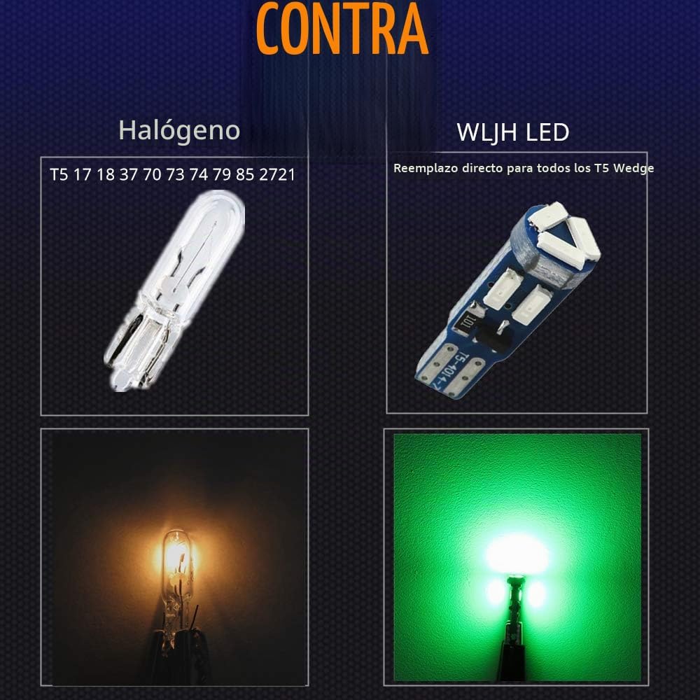 WLJH Canbus - Enchufe giratorio PC74 Super brillante T5 2721 73 74...