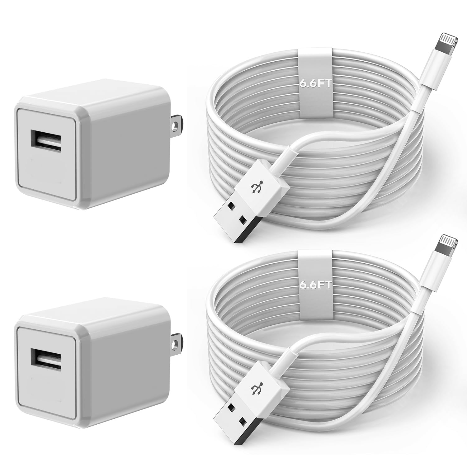 Cable de carga para iPhone de 6 pies, [Certificado MFi de Apple] Pa...