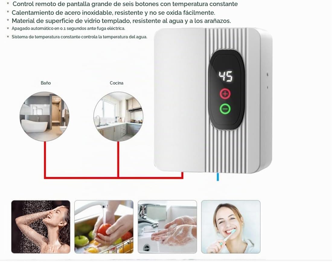 Calentador de agua eléctrico sin tanque de calentamiento rápido 86-...