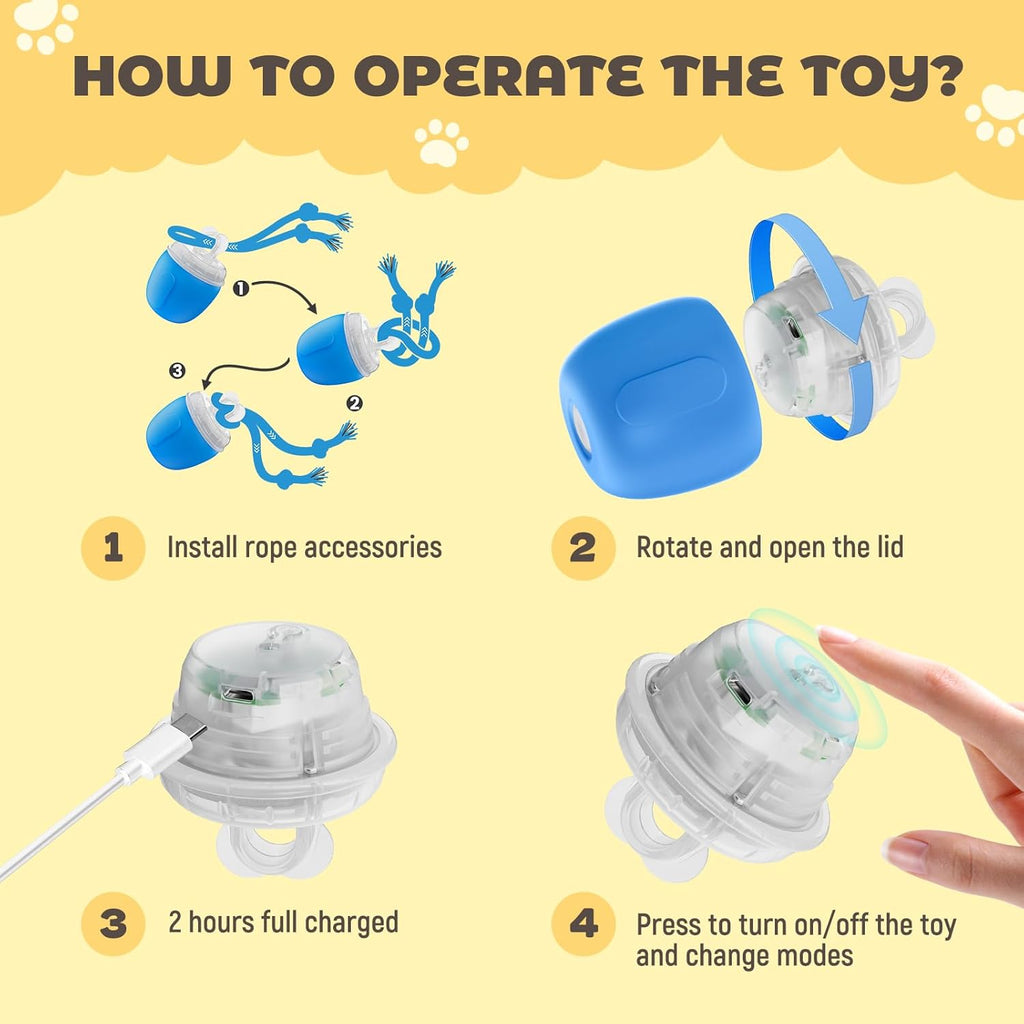 COPHCY Juguetes interactivos para perros, juguete automático para p...