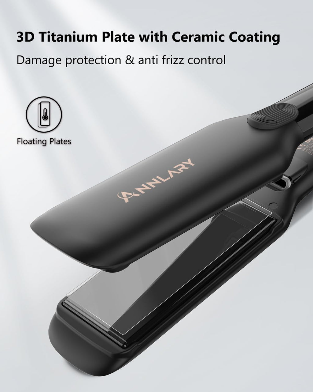 Annlary Plancha de pelo de 1.75 pulgadas con bolsa de silicona resi...