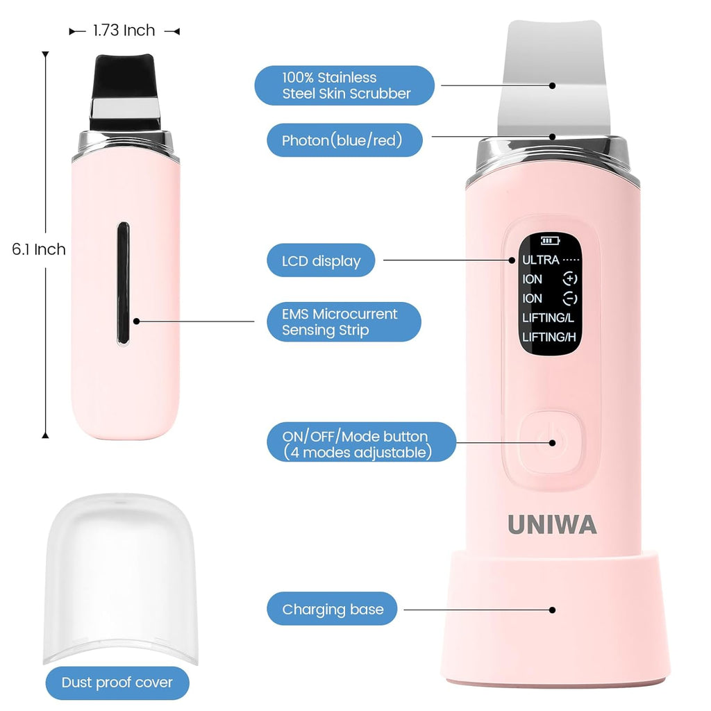UNIWA Espátula facial para limpiar la piel, limpiador de poros, her...