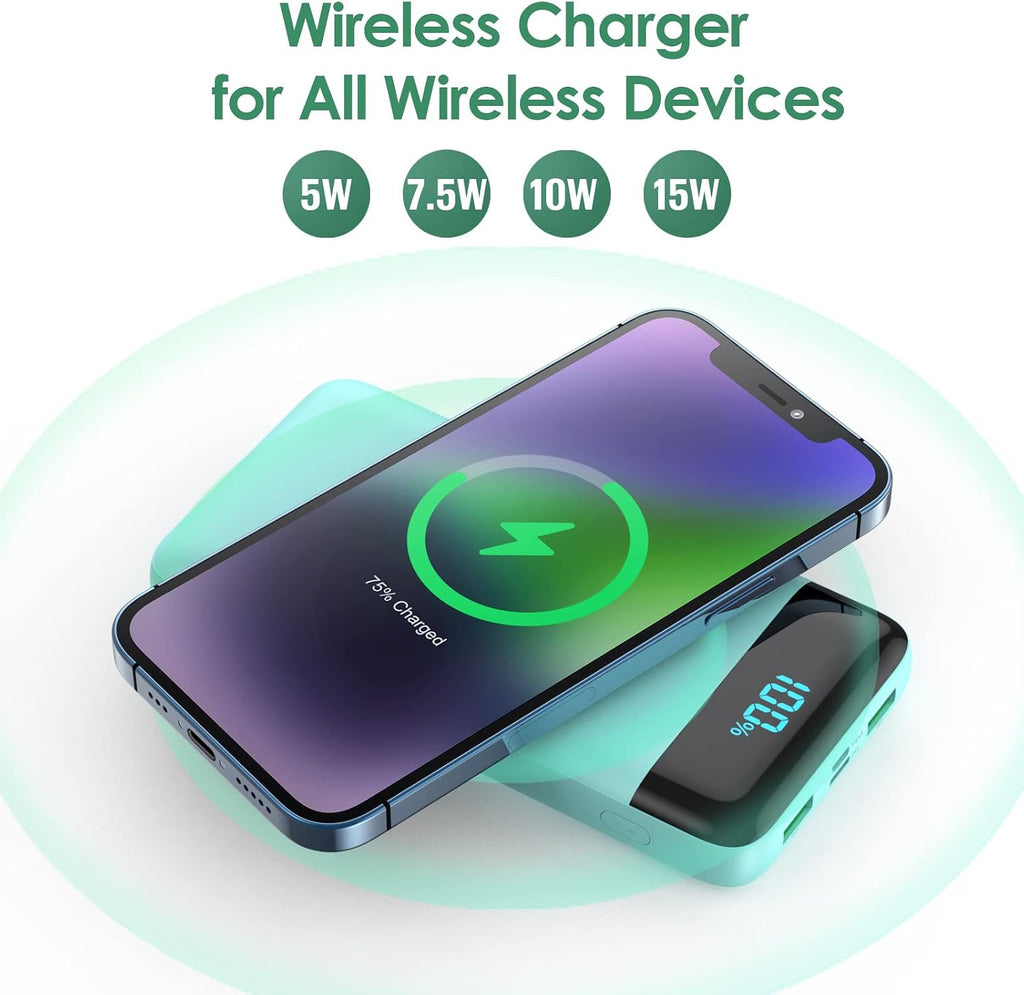 Cargador portátil inalámbrico de 30,800 mAh, cargador de batería US...
