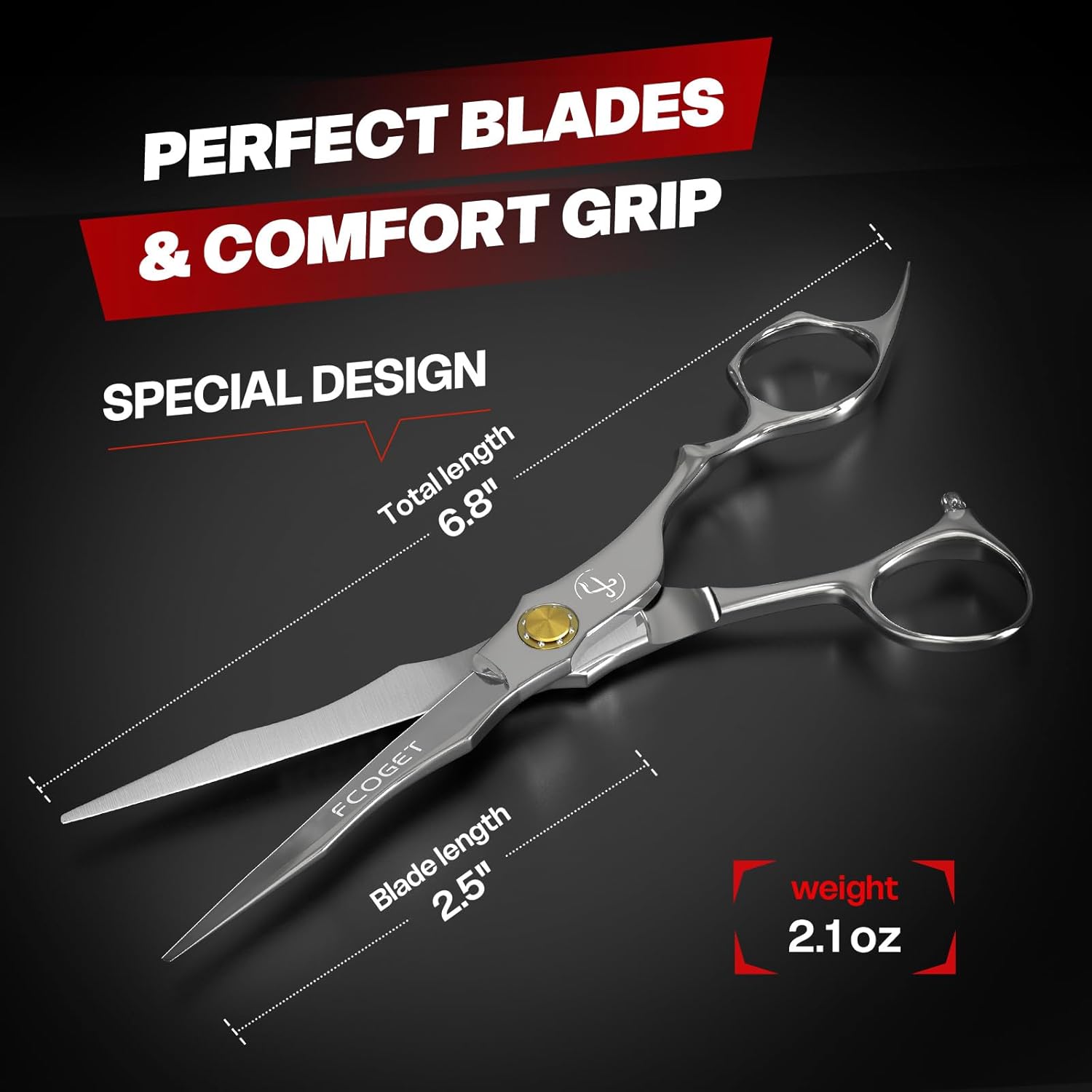 Tijeras profesionales de corte de pelo para mano derecha \u2013 6.8...