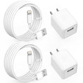 Cargador de iPhone, cargador de viaje para iPhone, paquete de 2 uni...