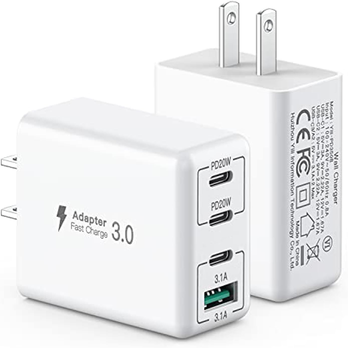 [Paquete de 2] Cargador USB C de 40 W, bloque de cargador USB C de...