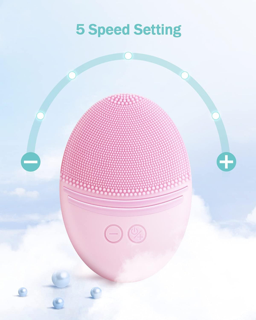 EZBASICS Cepillo de limpieza facial fabricado con silicona suave ul...