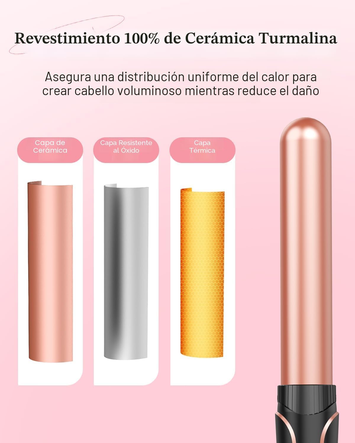 Waver - Varita rizadora BESTOPE PRO 5 en 1 con rizador de pelo de 3...