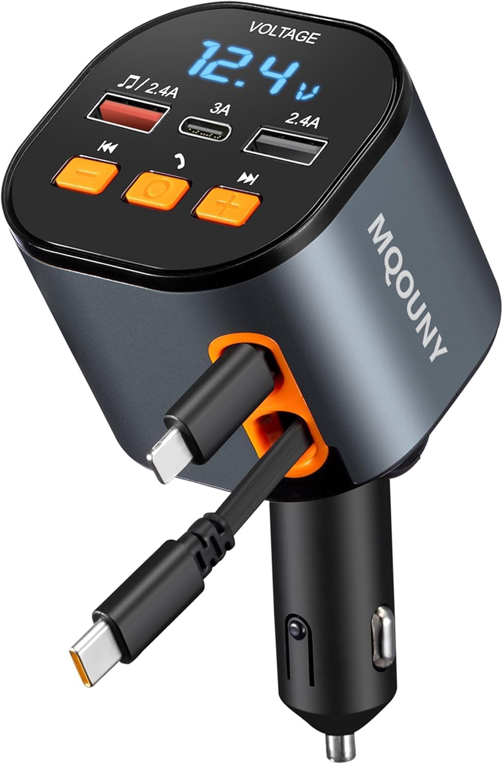 Cargador retráctil para coche, cargador de teléfono para coches ráp...