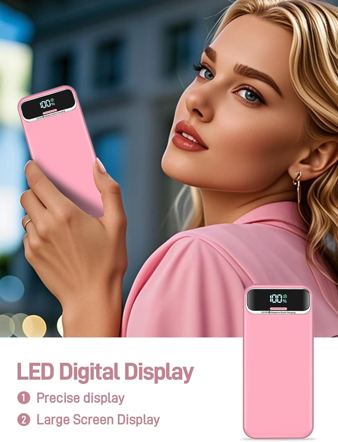 Cargador portátil Nusyddy 20000mAh 22.5W con cables incorporados y...