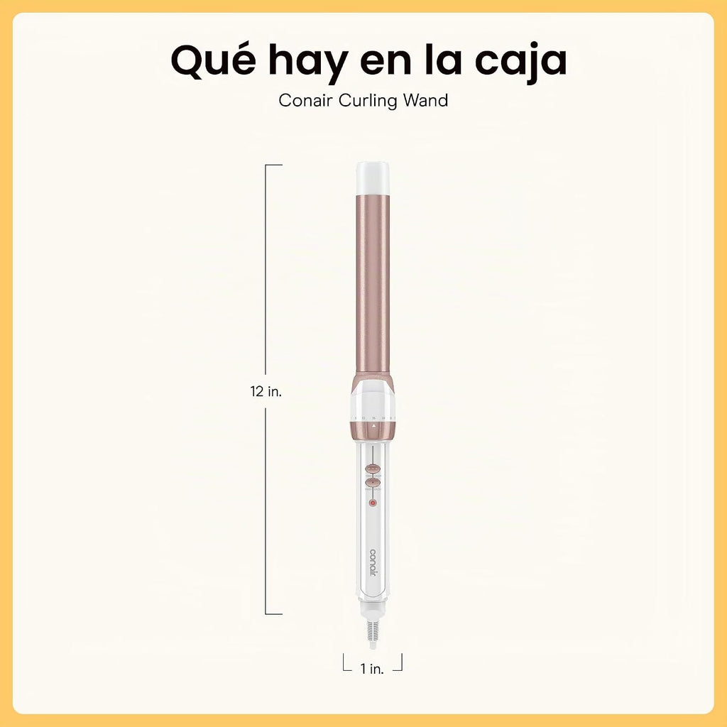 Conair Varita Rizador de Cerámica Doble de 1 Pulgada, Produce Olas...