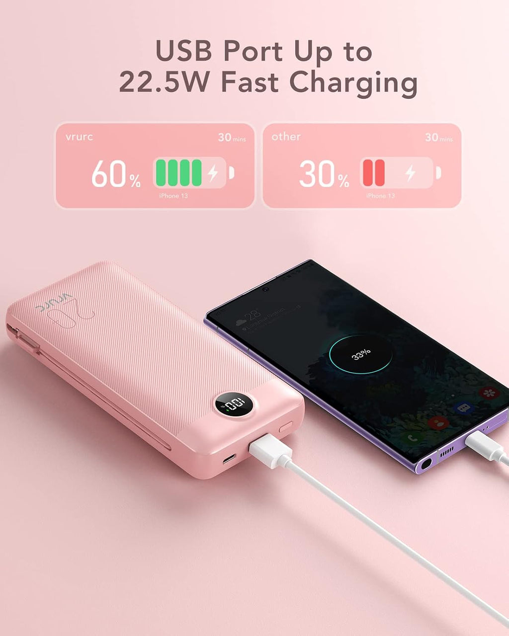 VRURC - Cargador portátil de 20000 mAh, banco de energía de carga r...