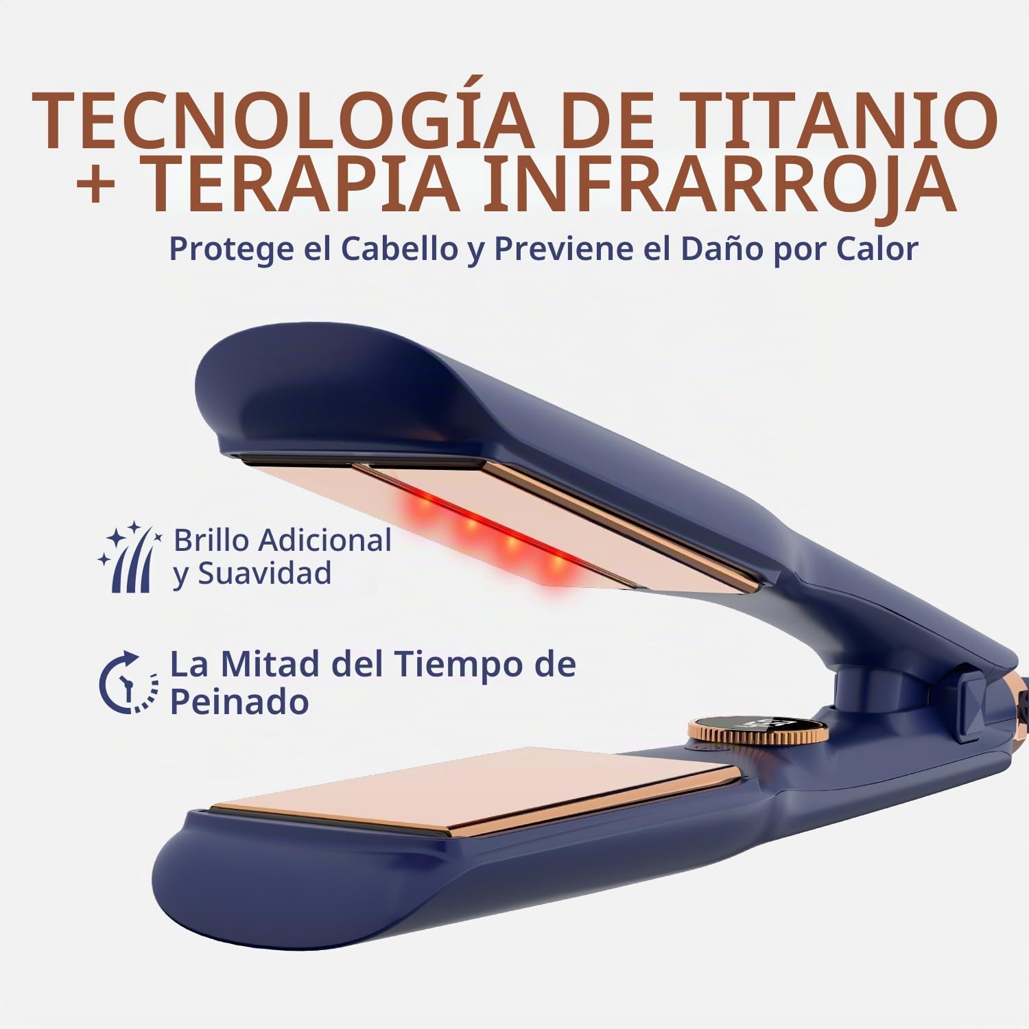 Plancha plana de titanio | MIRACOMB - Plancha alisadora profesional...