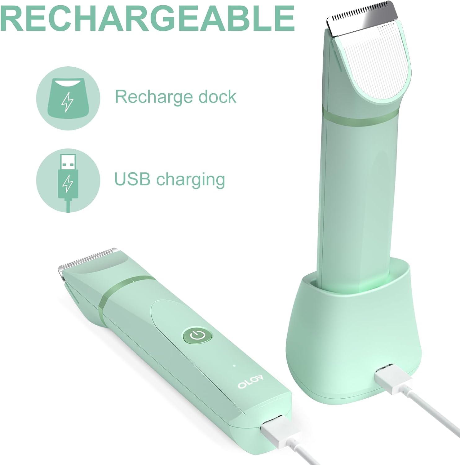 OLOV Recortadora eléctrica de pelo corporal, recortadora de ingle p...