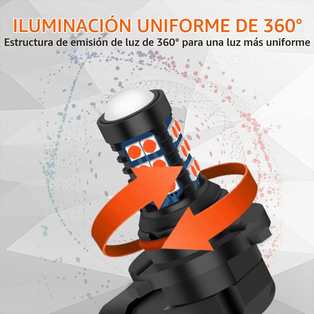 GLOFE 9005 9006 HB3 HB4 Bombillas LED Rojas H10 Xtreme Súper Brilla...
