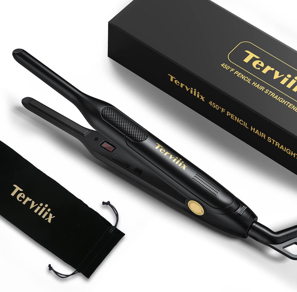 Terviiix Plancha plana de lápiz para cantos y cabello corto, alisad...