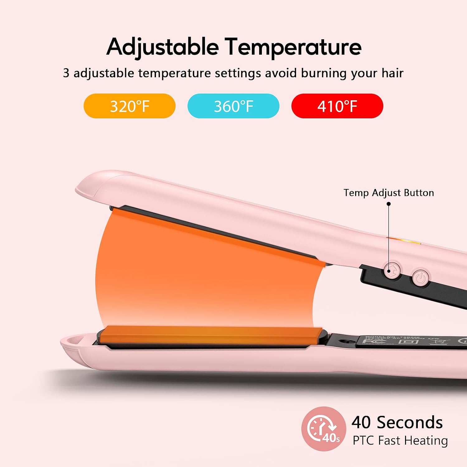 Terviiix Mini plancha plana para el cabello, temperatura ajustable,...