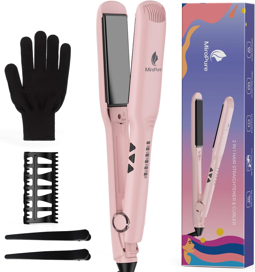 MiroPure Plancha plana de 1.5 pulgadas, plancha de pelo con calenta...