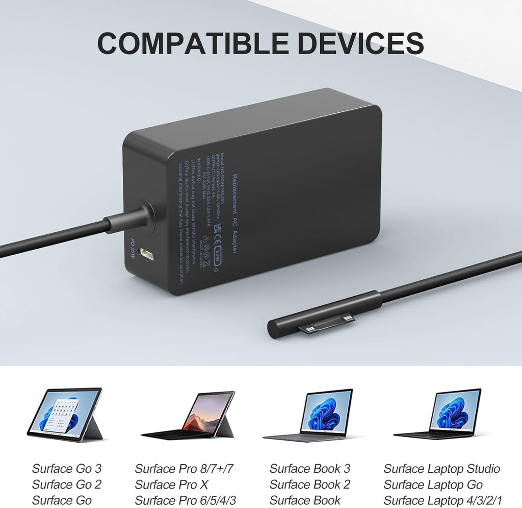 Cargador de portátil Surface de 65 W para Microsoft Surface Pro 11\...
