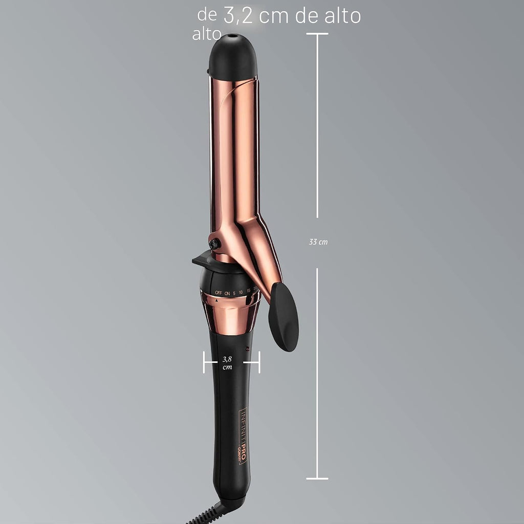 INFINITIPRO BY CONAIR Rizador de titanio de oro rosa de 1 1\/4 pulg...
